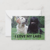 LR I Love My Labs with afbeelding Notitiekaartje (Voorkant)
