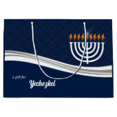 LRG Modern Hanukkah in Blue en White Groot Cadeauzakje (Voorkant)