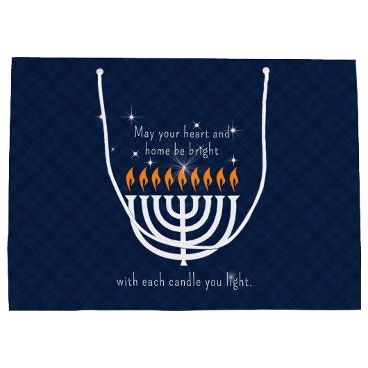 LRG Modern Hanukkah in Blue en White Groot Cadeauzakje (Achterkant)