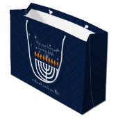 LRG Modern Hanukkah in Blue en White Groot Cadeauzakje (Achterkant Gekanteld)