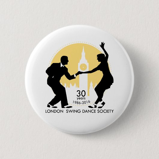 LSDS 30 jaar Jubileum Lindy Hop Badge Ronde Button 5,7 Cm (Voorkant)