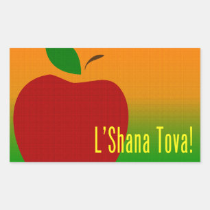 L'Shana Tova Apple Rechthoekige Sticker