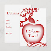 L'Shana Tova : florale appel Kaart (Voorkant / Achterkant)