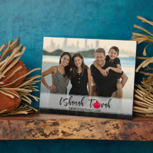 L'Shanah Tovah Granaatappel Elegant Schrift Foto Fotoplaat