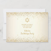 L'Shanah Tovah Rosh Hashanah Gold Script Glitter Feestdagenkaart (Achterkant)