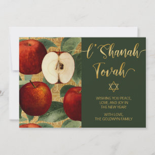 L'Shanah Tovah Rosh Hashanah Jewish Apples Green Feestdagenkaart