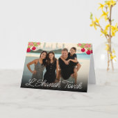 L'Shanah Tovah Script Photo Pomegranate Flower Kaart (Gele Bloem)
