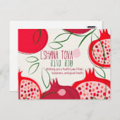 L'Shanah tovah sur une carte postale de taille sta (Devant / Derrière)