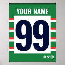Lstr Tigers Personalized Rugby Shirt Poster