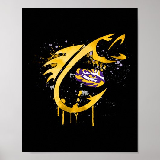 Lsu Tigers Fishing Fish Hook Poster (Voorkant)