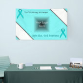 Lt blauw/Blauwgroen standaardlint door Kenneth Yon Spandoek (Beurs)