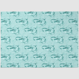 Lt Blauw en Gouden nautische Reeksontwerp 14 Tissuepapier