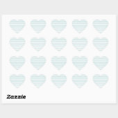 Lt. Blauw en witte horizontale streep Hart Sticker (Vel)