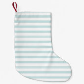 Lt. Blauw en witte horizontale streep Kleine Kerstsok (Voorkant)