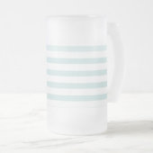 Lt. Blauw en witte horizontale streep Matglas Bierpul (Voorkant rechts)