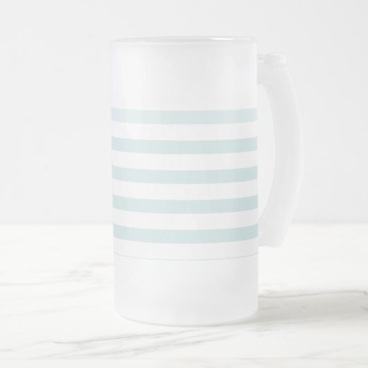 Lt. Blauw en witte horizontale streep Matglas Bierpul (Voorkant rechts)
