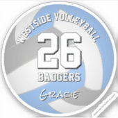 LT blauw grijs volleybal club kleuren atleet naam Sticker (Voorkant)