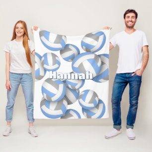 LT Blauw Grijs Volleyballen Meisjes Sportkamer Dec Fleece Deken