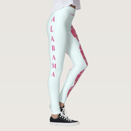 Lt Blue Alabama Camellia Leggings de fleur d'État (Droite)
