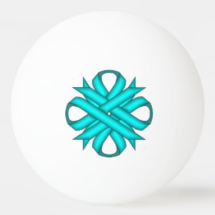 Lt Blue/Blauwgroen Clover Ribbon door Kenneth Yonc Pingpongballen