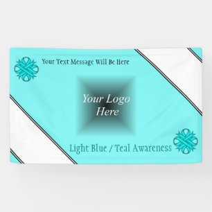 Lt Blue/Blauwgroen Clover Ribbon van Kenneth Yonci Spandoek
