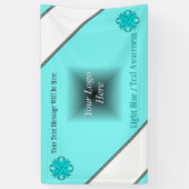 Lt Blue/Blauwgroen Clover Ribbon van Kenneth Yonci Spandoek (Verticaal)