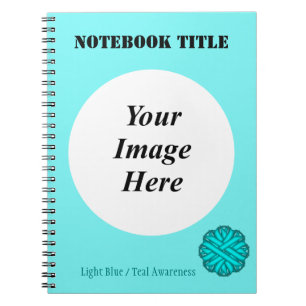 Lt Blue/Blauwgroen Flower Ribbon Sjabloon door K Y Notitieboek