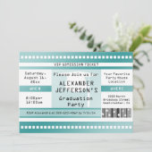 Lt. Blue Graduation Party Admission Ticket Kaart (Staand voorkant)