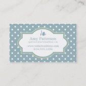 Lt cartes de visite de point de polka de vert bleu (Dos)