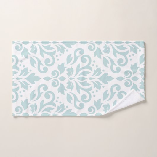 Lt Duck Egg Blue d'atterrisseur Ptn de damassé de (Serviette à main)