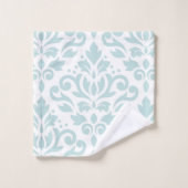 Lt Duck Egg Blue d'atterrisseur Ptn de damassé de (Gant de toilette)