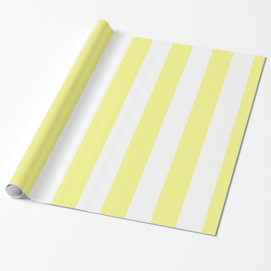 LT Geel Wit Extra Groot Streeppatroon Cadeaupapier (Uitgerold)