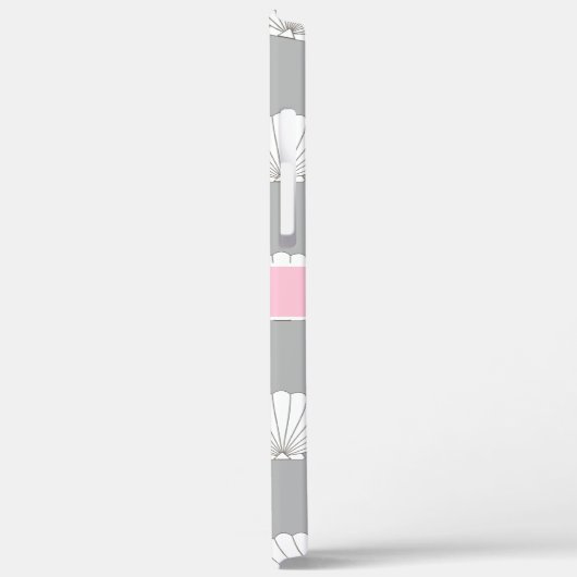 Lt Gray | Roze lamschelpen Seashells Monogram Case-Mate iPhone Case (Achterkant / Links)