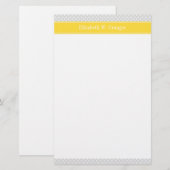 Lt Gray White Polka Dots Pineapple Name Monogram Briefpapier (Voorkant / Achterkant)