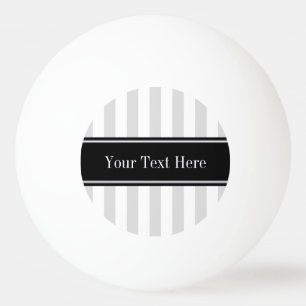 Lt Gray White Stripe Black Name Monogram Pingpongballen
