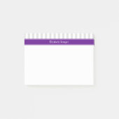 Lt Gray White Stripe Paars Name Monogram Post-it® Notes (Voorkant)