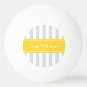 Lt Gray White Stripe Pineappel Name Monogram Pingpongballen (Achterkant)