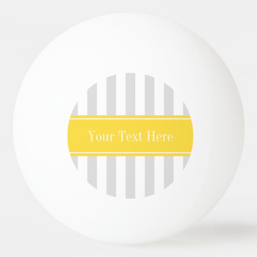 Lt Gray White Stripe Pineappel Name Monogram Pingpongballen (Achterkant)