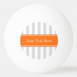 Lt Gray White Stripe Pumpkin Oranje Name Monogram Pingpongballen