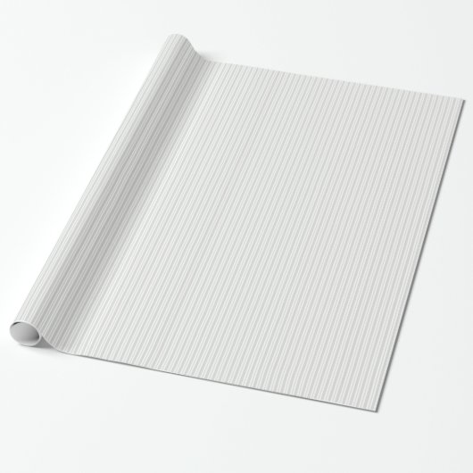 Lt grijs wit neven stripe patroon cadeaupapier (Uitgerold)