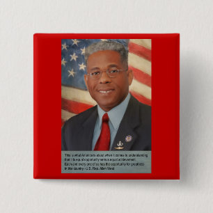 Lt. Kol. Allen West Vierkante Button 5,1 Cm