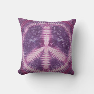 LT Purple Peace Sign Tie Dye American MoJo Coussin