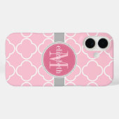 Lt Roos Roze | Grauwe kaolienomvergooienmonogram Case-Mate iPhone Case (Achterkant (horizontaal))