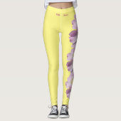 Lt. Yellow Iowa State Flower Wilde Roos Leggings (Voorkant)