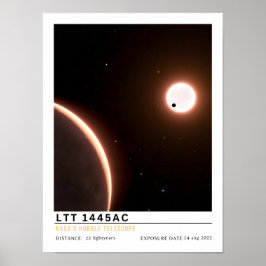 LTT 1445 AC Super Aarde Exoplaneet Ruimte Onderwij Poster