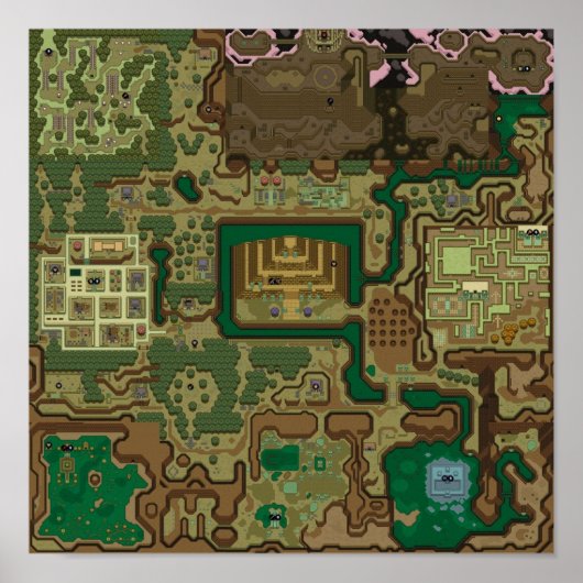 LttP Dark Wereldkaart Poster (Voorkant)