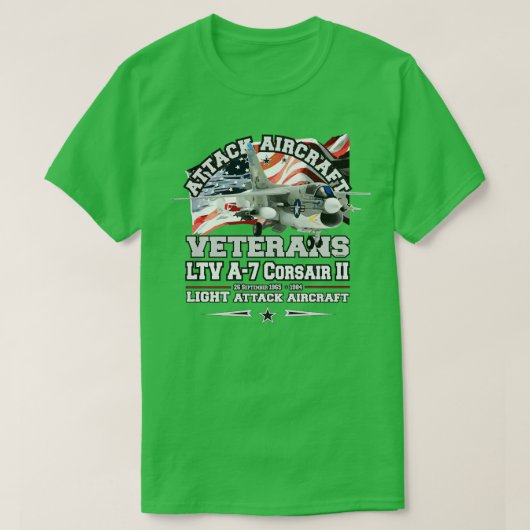 LTV A7 Corsair II lichte aanval vliegtuig T-shirt (Design voorkant)