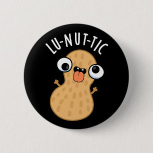Lu-not-ic Grappige Pindakaas Woordgrapjes Donkere  Ronde Button 5,7 Cm