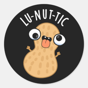Lu-not-ic Grappige Pindakaas Woordgrapjes Donkere  Ronde Sticker