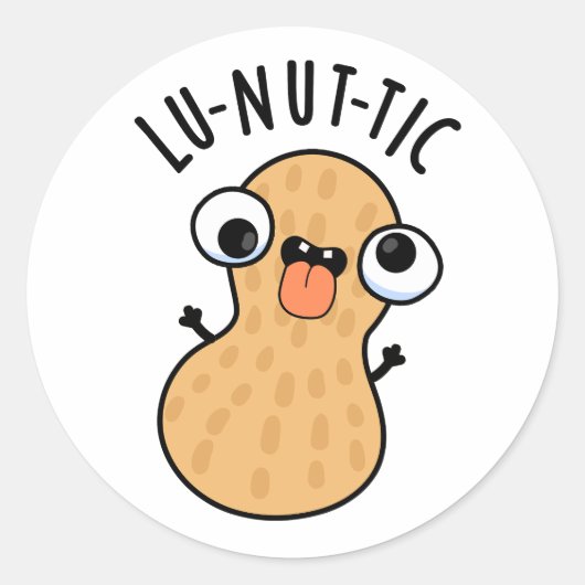 Lu-nut-ic grappige pindasaus ronde sticker (Voorkant)